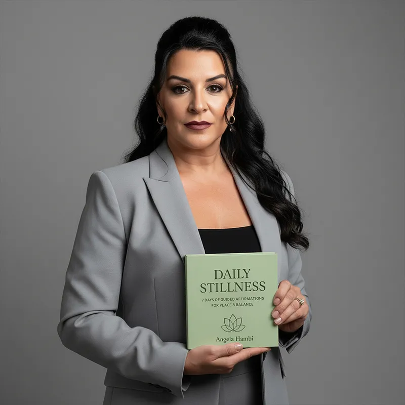 Angela Hambi with book